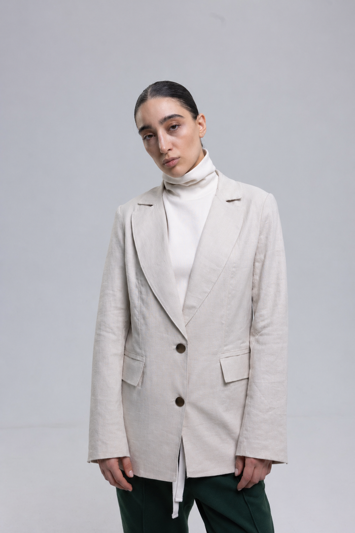 Classic Linen Longline Blazer