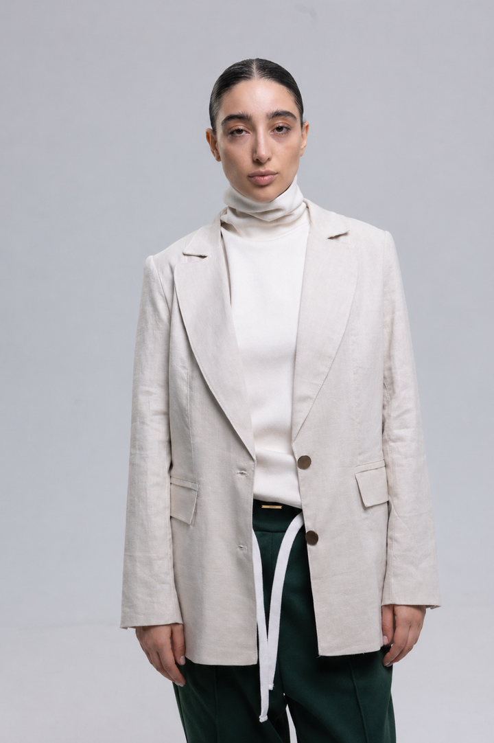 Classic Linen Longline Blazer