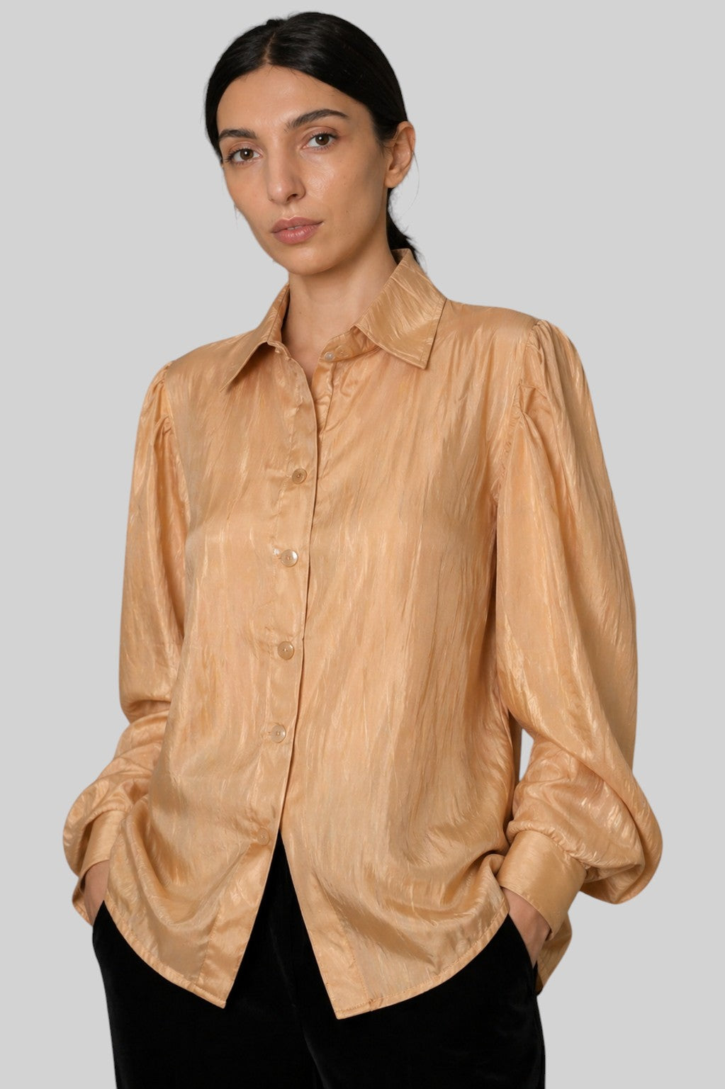 Hand-Dyed Natural Mulberry Silk Shirt