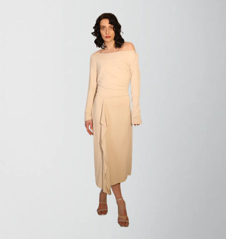 Bamboo Ultra Soft Knit Jersey Ecru Dress