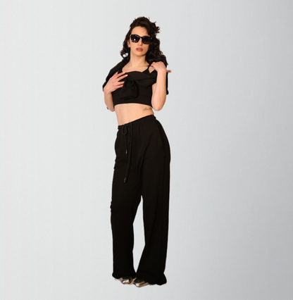 Cotton casual woven 3 pieces tracksuit with velour