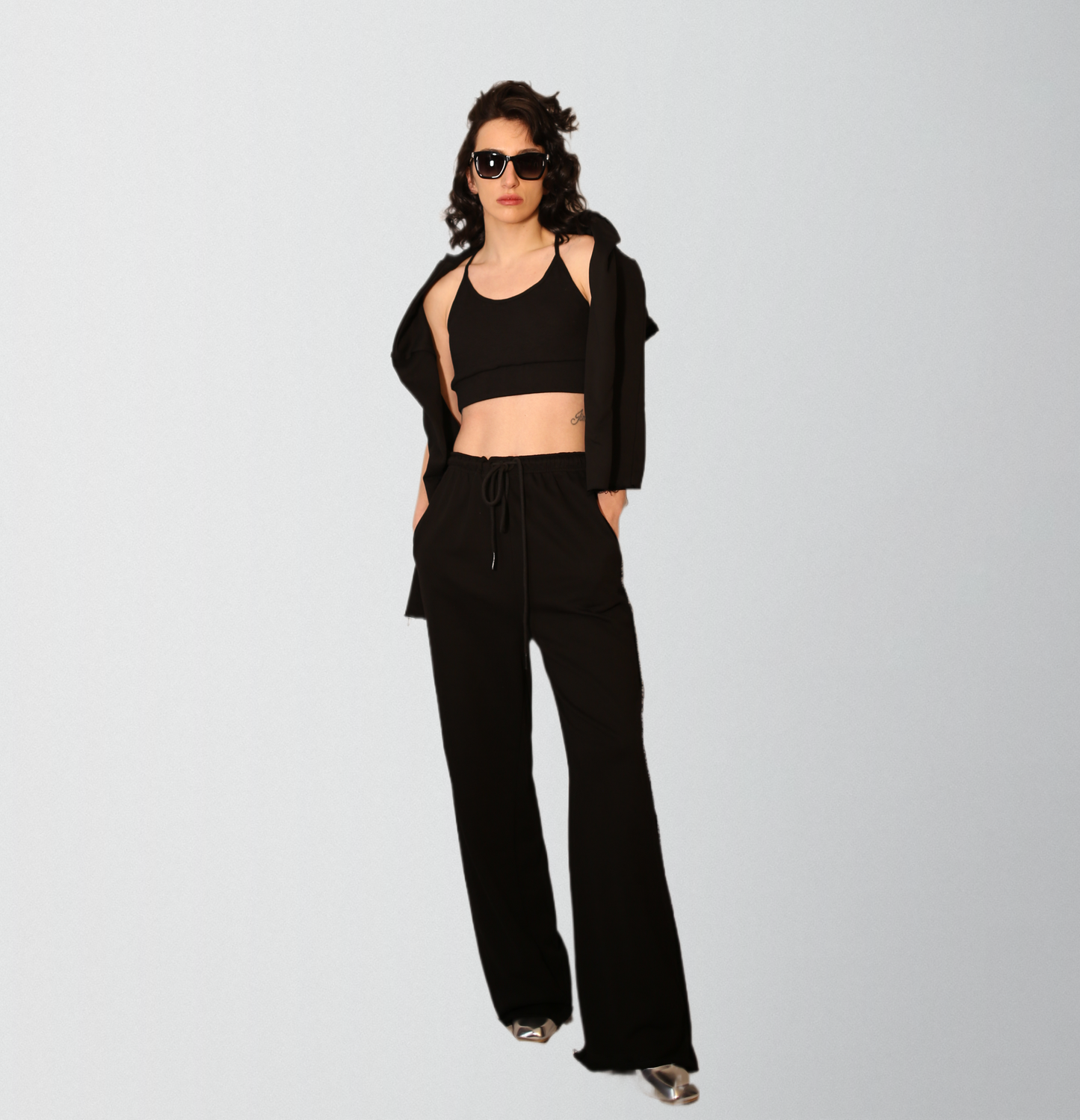 Cotton casual woven 3 pieces tracksuit with velour