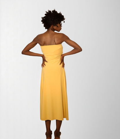 Organic french terry cotton strapless dress