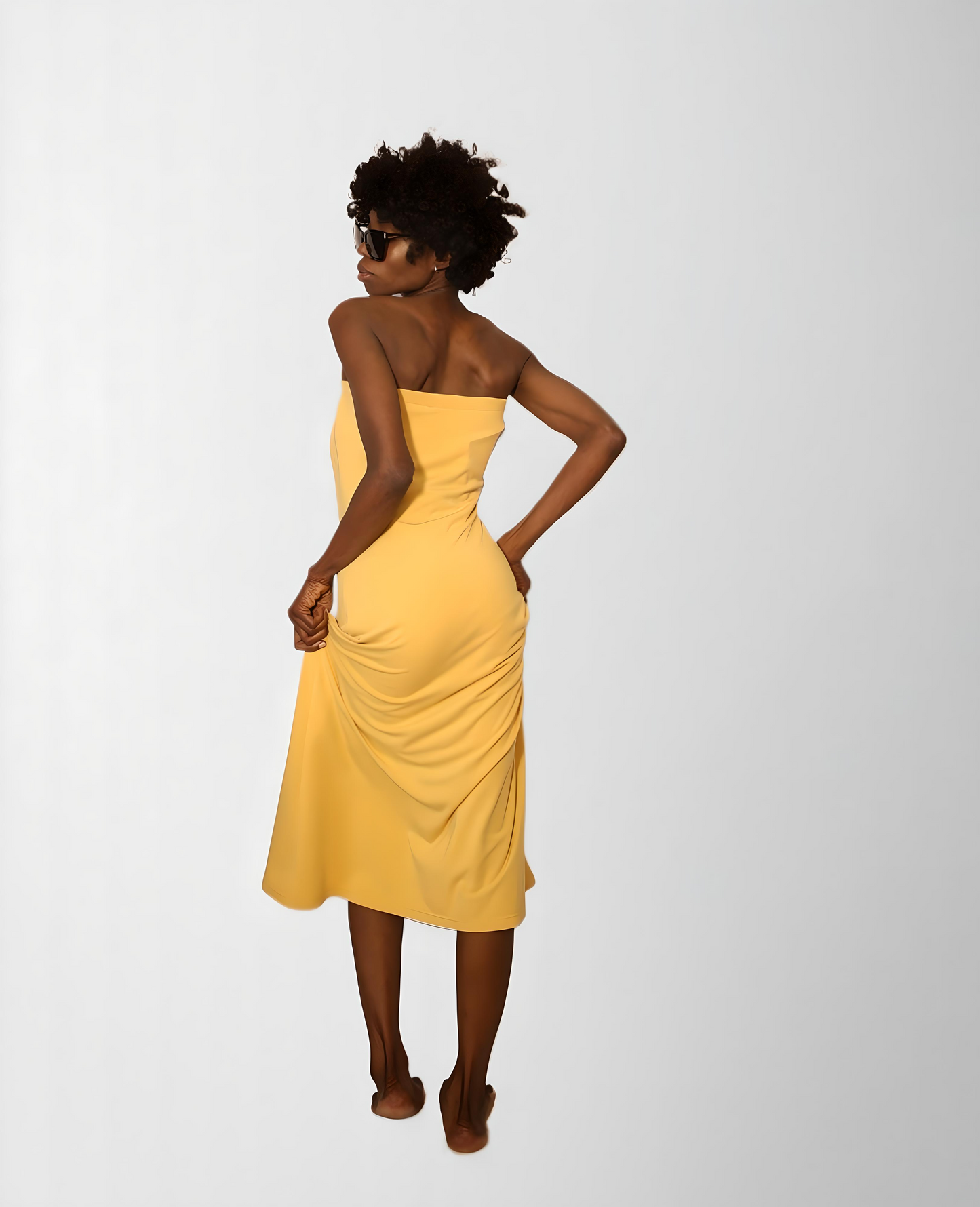 Organic french terry cotton strapless dress