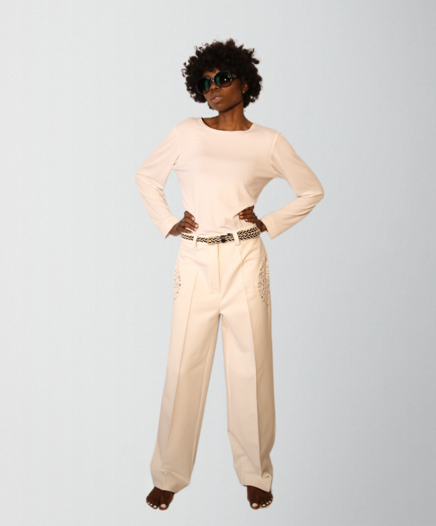 Virgin cotton heavyweight laced pants