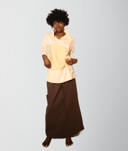 Luxe bamboo cotton jersey top with silk velvet