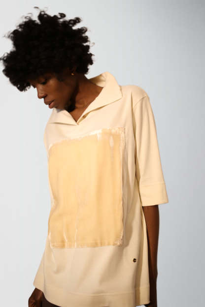 Luxe bamboo cotton jersey top with silk velvet