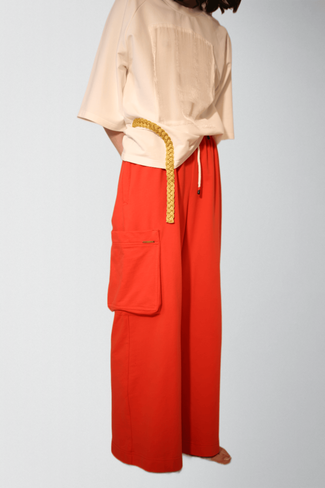 Wide-Leg French Terry Cotton Trackpants