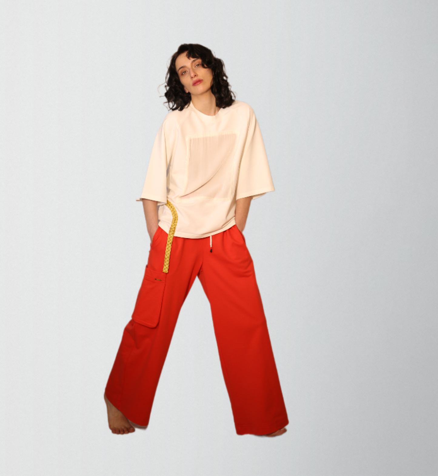 French terry cotton pants