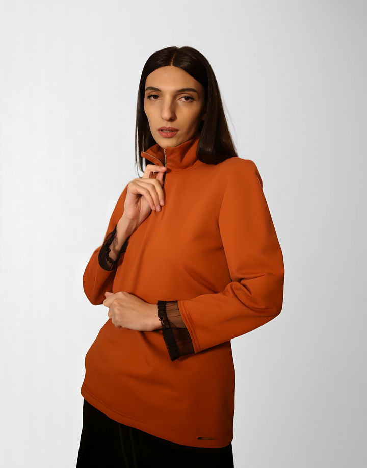 Organic Cotton High-Neck Top