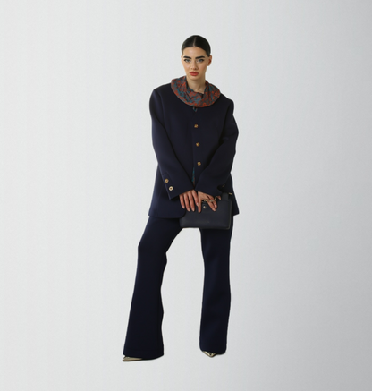 Space cotton stretchy elegant pants ensemble