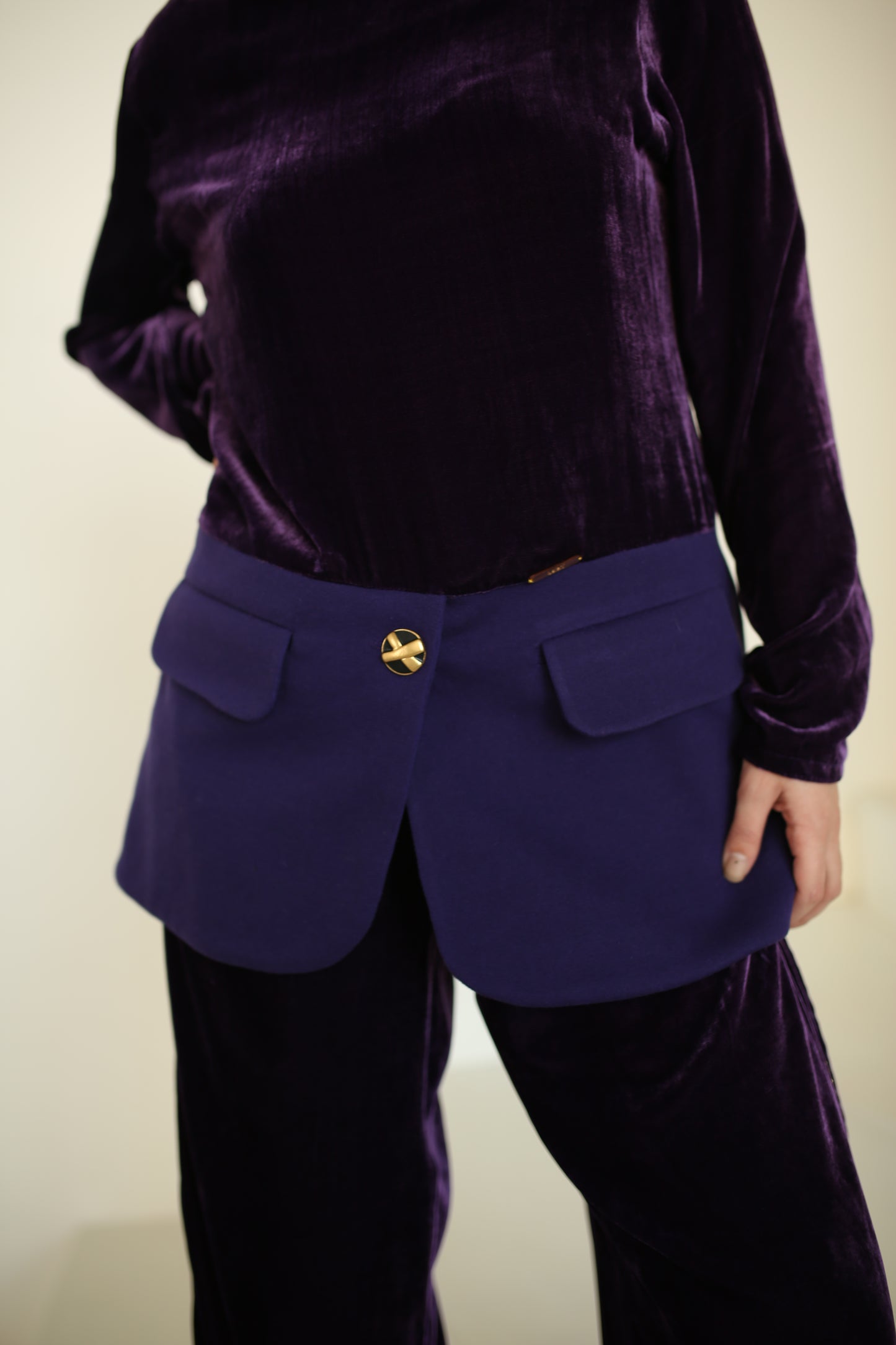 Pure mulberry silk velvet luxury pants ensemble