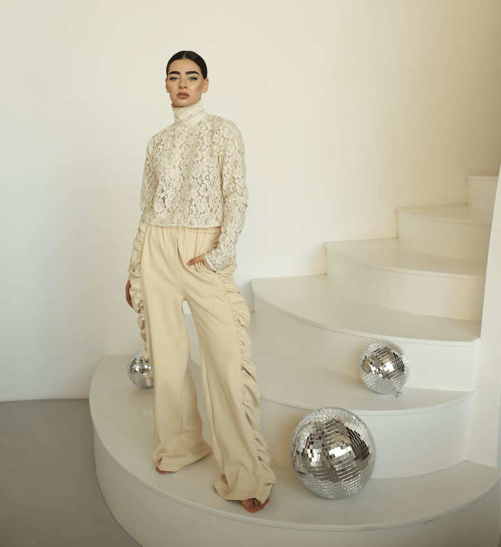 Exclusive pure cotton thick lace tracksuit (3 pieces outfit) - Baleni