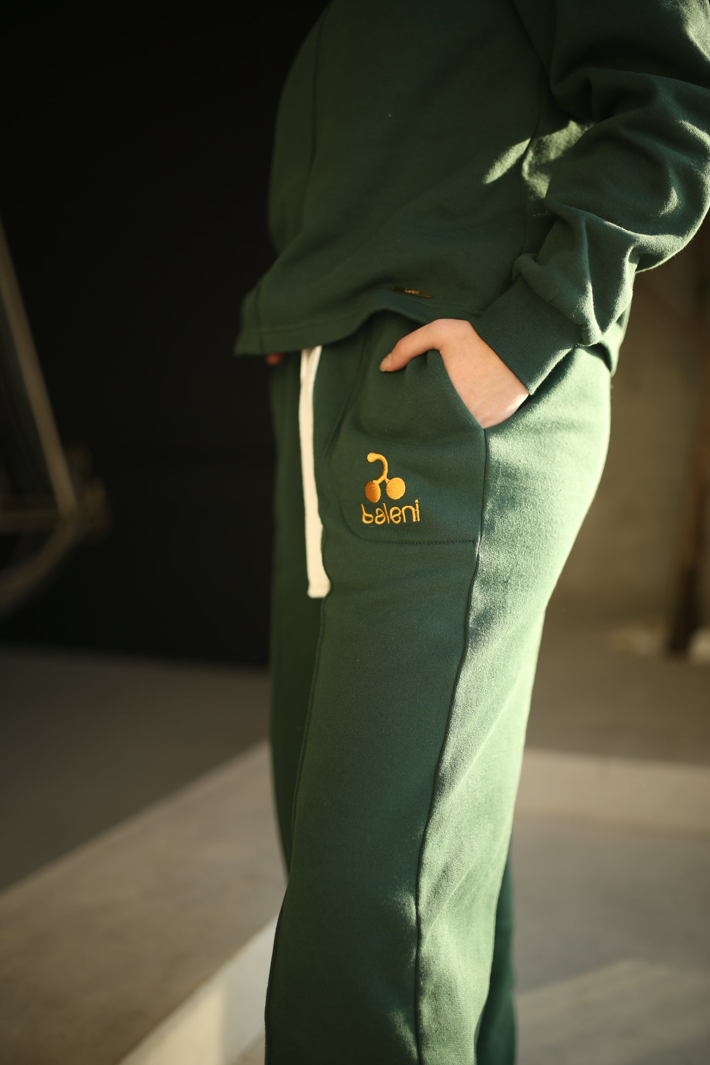 Embroidered organic soft jersey casual tracksuit