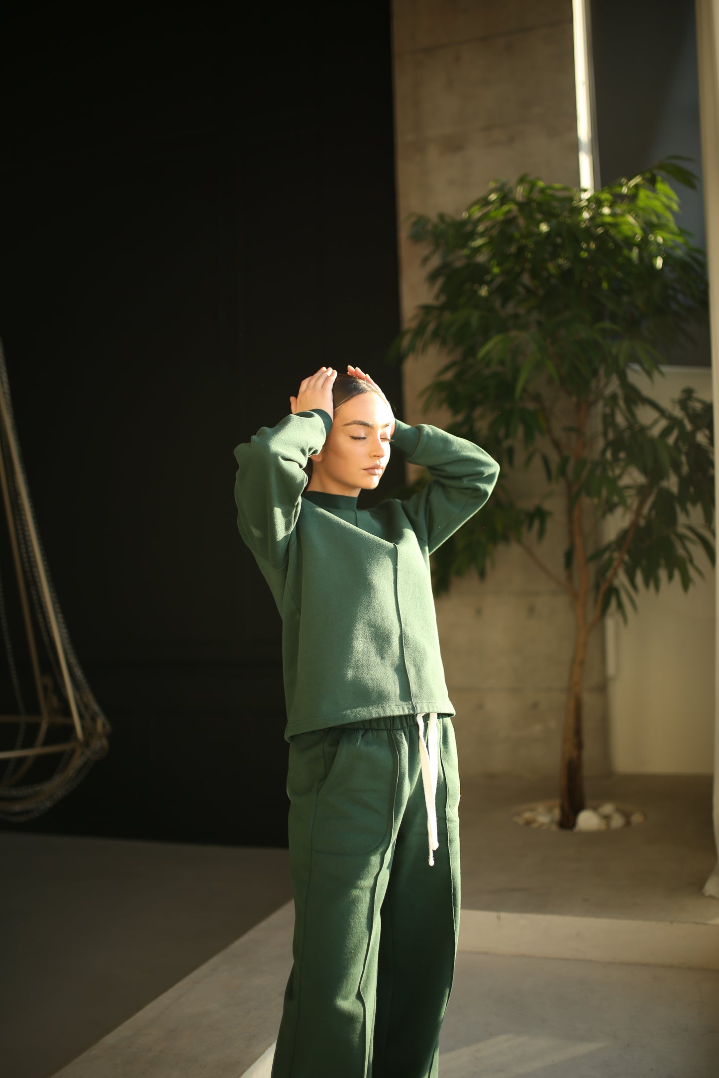 Embroidered organic soft jersey casual tracksuit