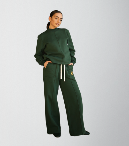 Embroidered organic soft jersey casual tracksuit