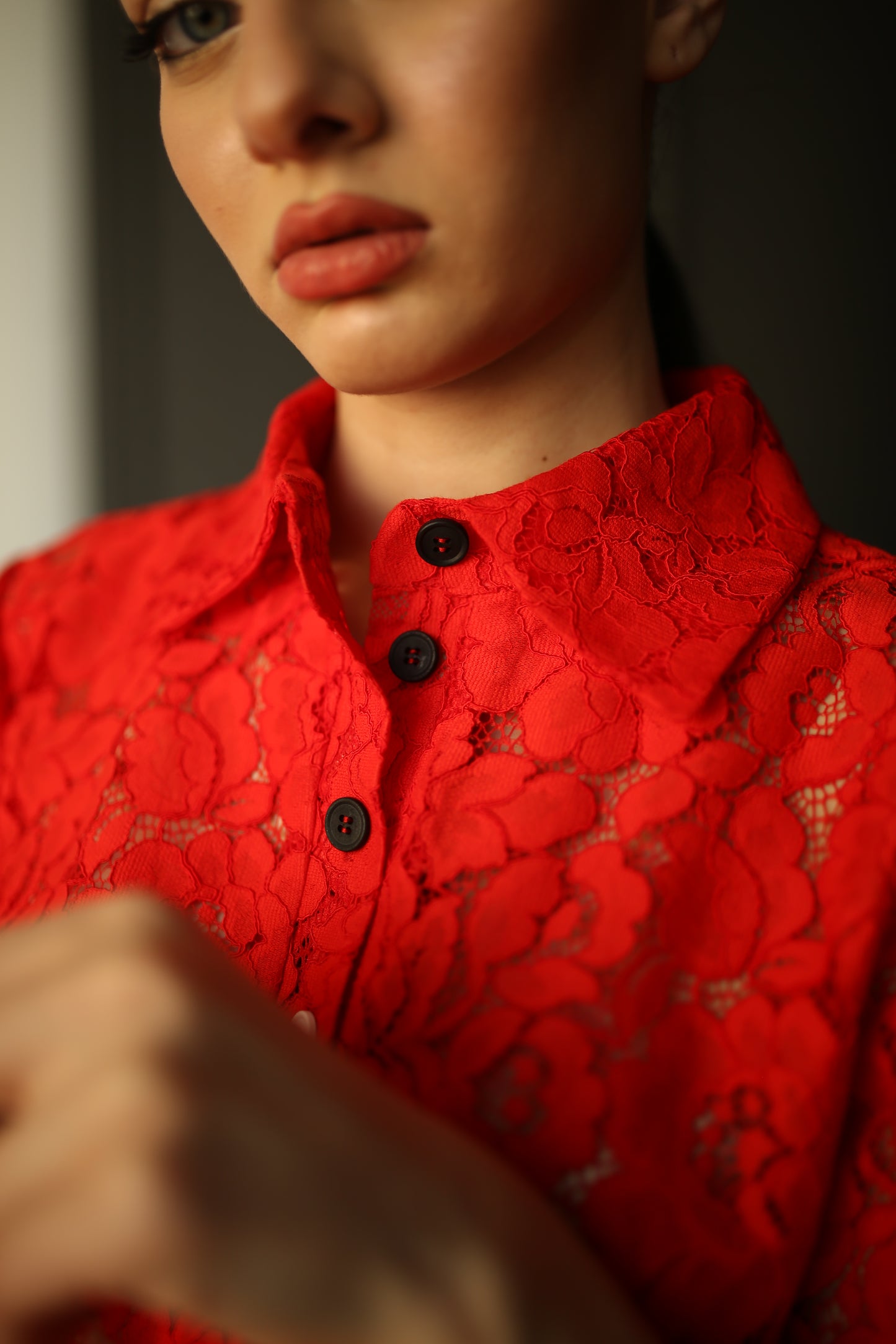 Pure cotton thick luxury lace blouse