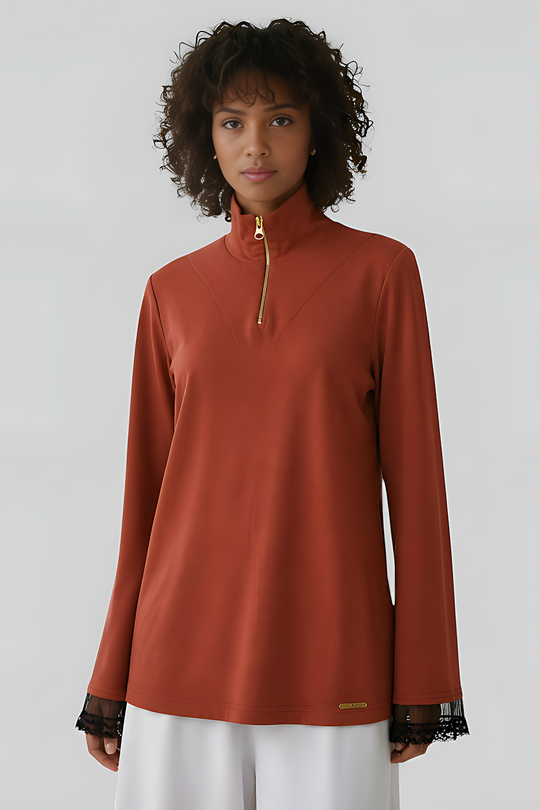Organic Cotton High-Neck Top