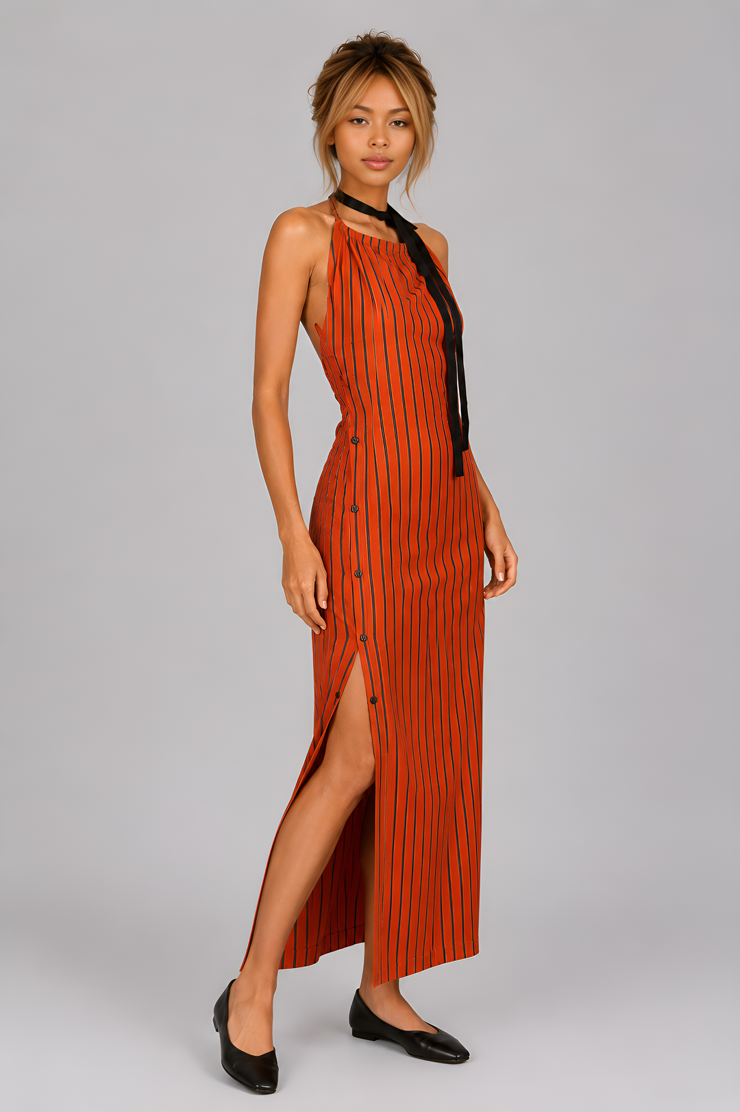 Striped Cotton French Terry Dress