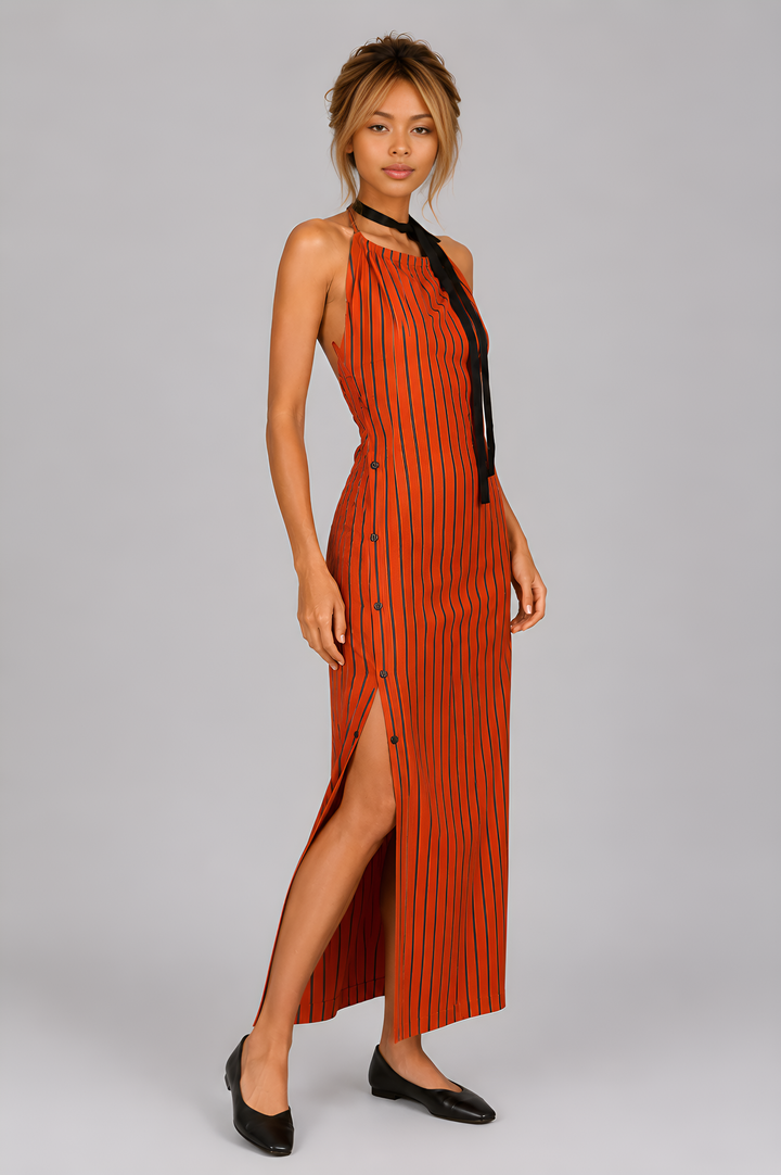 Striped Cotton French Terry Dress