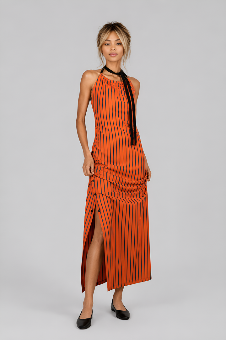 Striped Cotton French Terry Dress