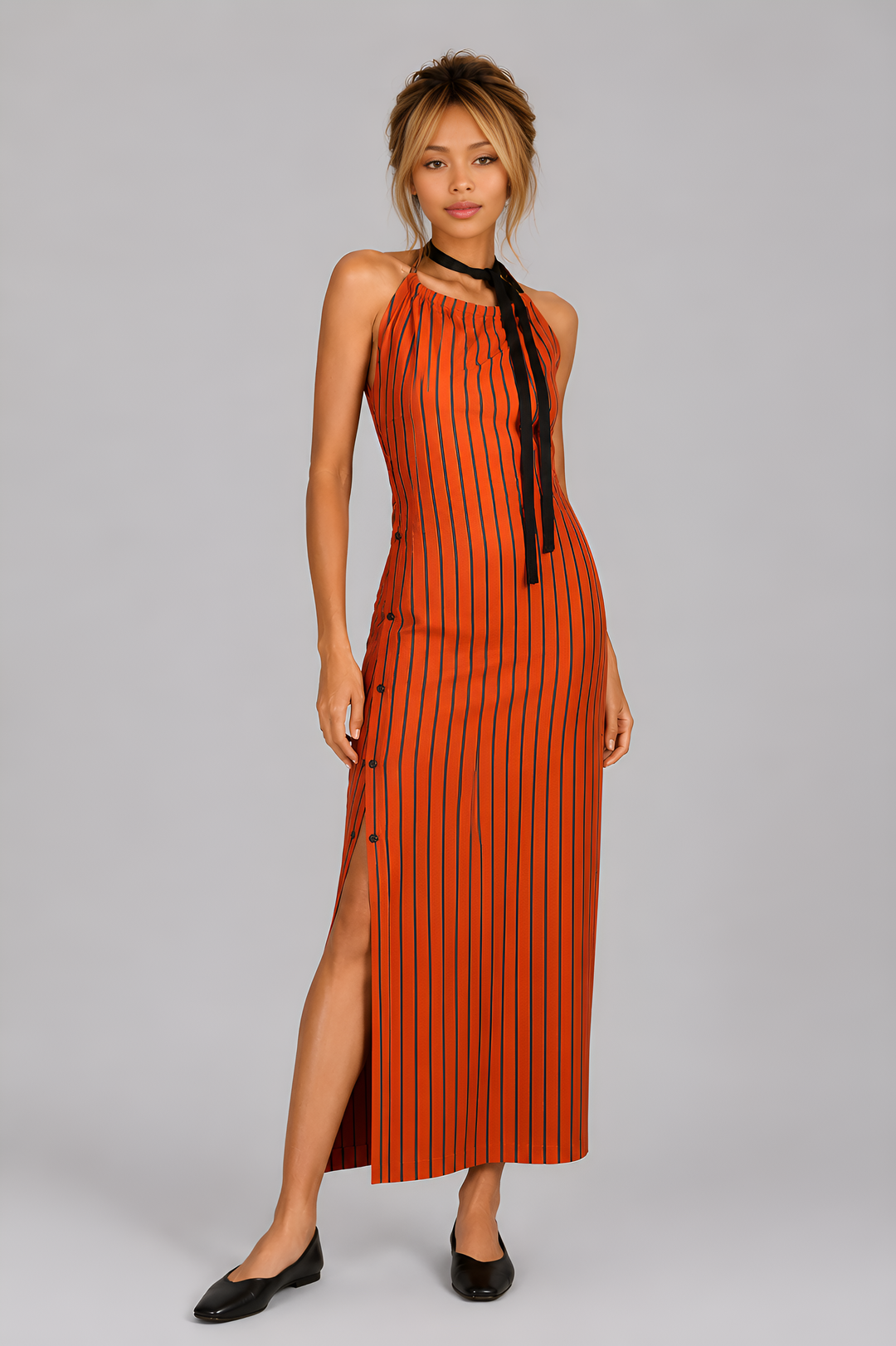 Striped Cotton French Terry Dress