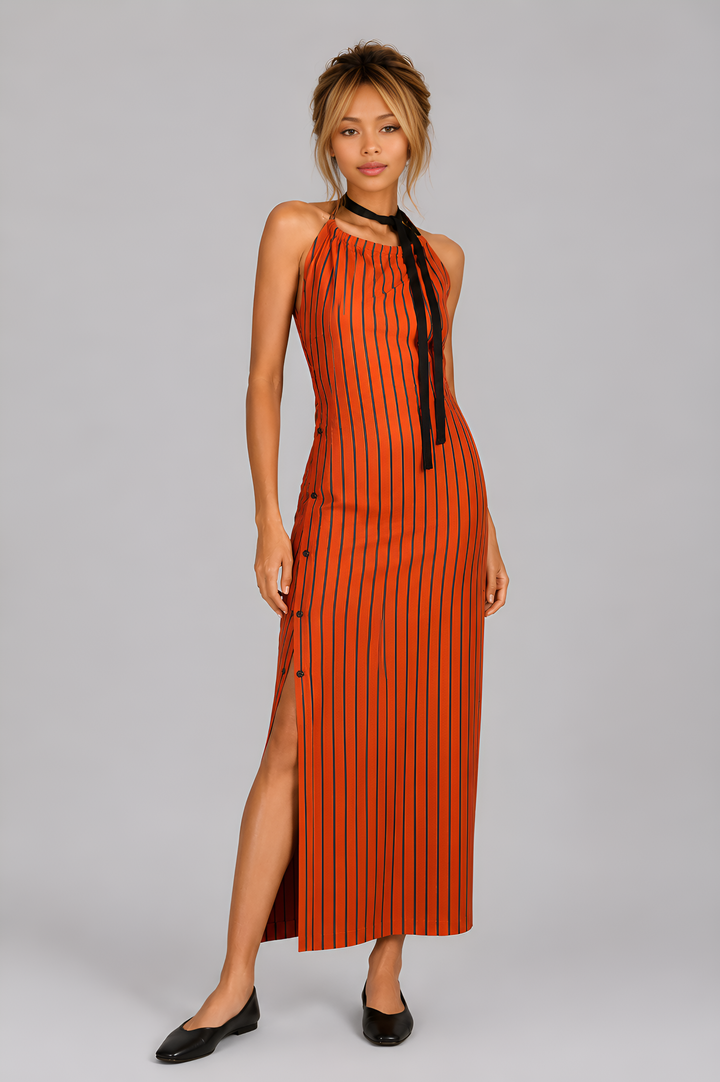 Striped Cotton French Terry Dress