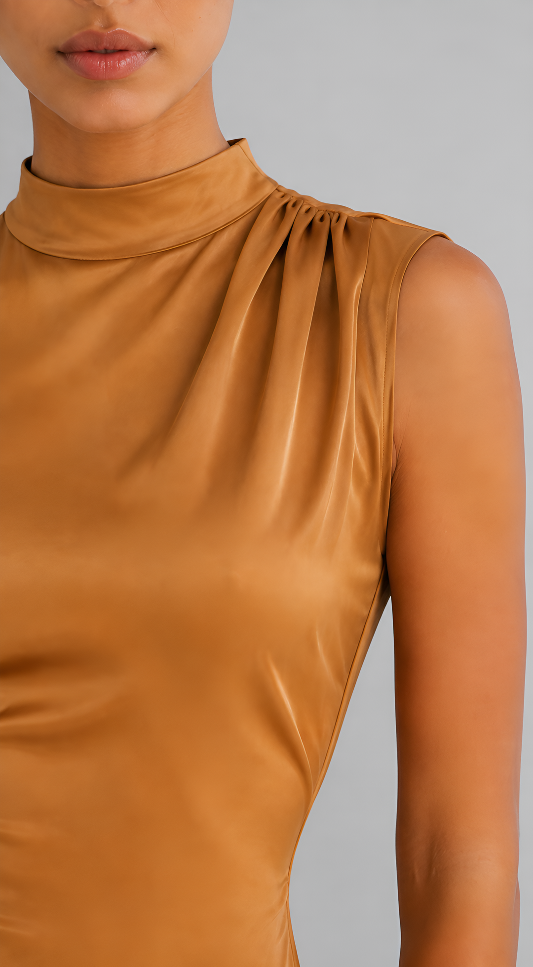 Draped Asymmetric Midi Dress