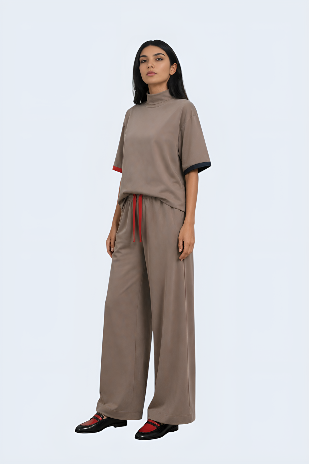 Casual Organic Cotton High-Neck Outfit