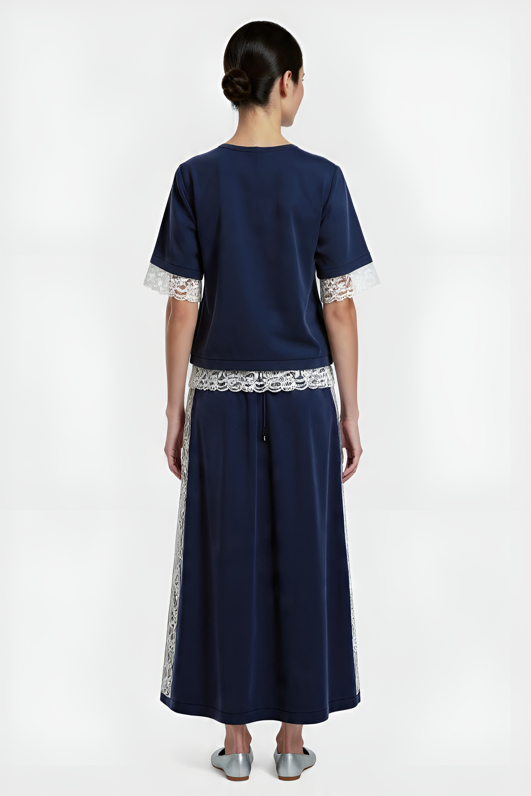 Laced Organic Cotton Jersey Skirt Ensemble