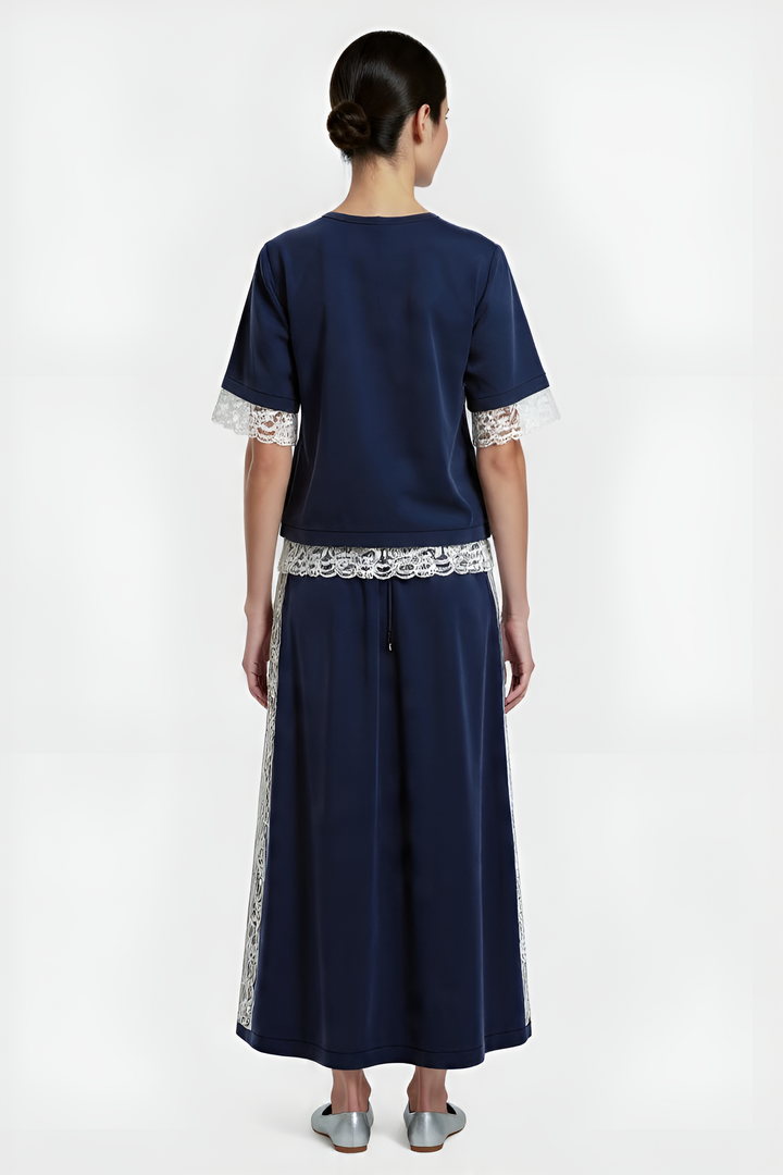 Laced Organic Cotton Jersey Skirt Ensemble