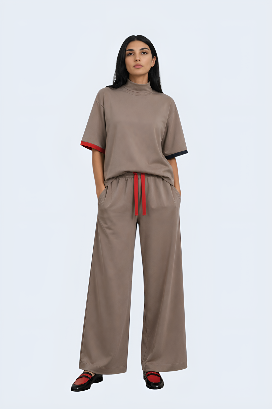 Casual Organic Cotton High-Neck Outfit