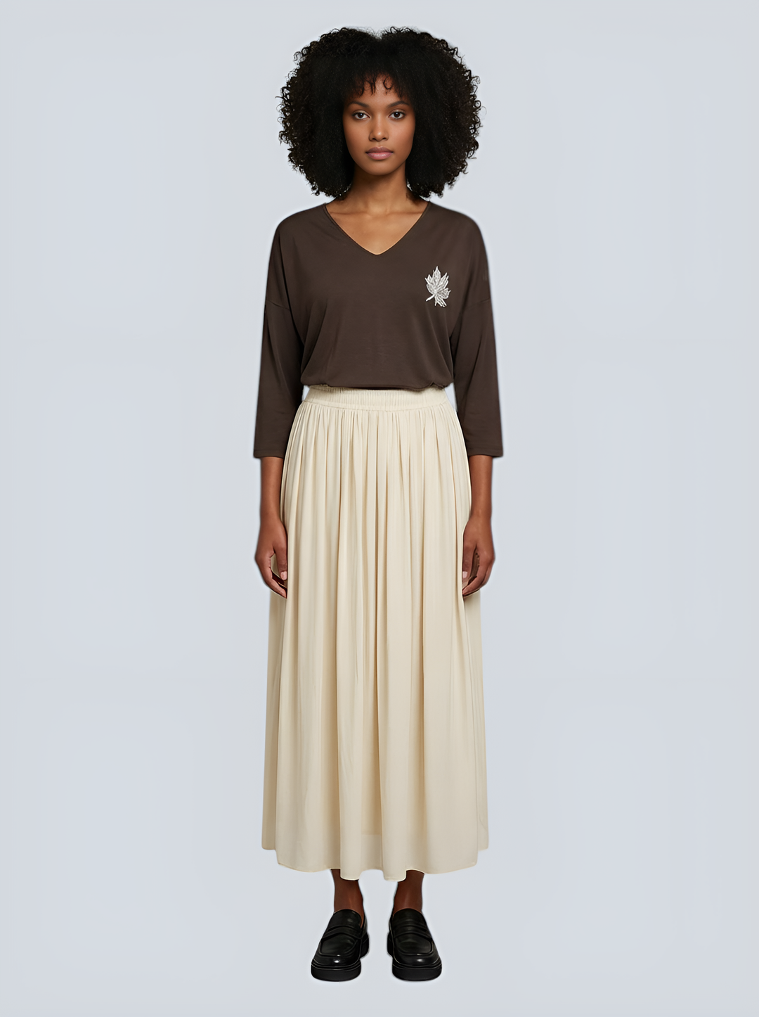 Flowing Pleated Maxi Skirt