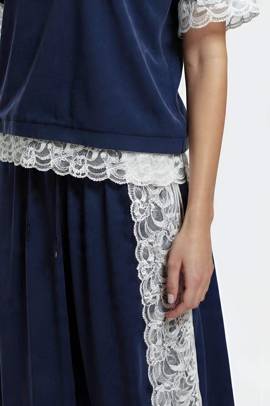 Laced Organic Cotton Jersey Skirt Ensemble
