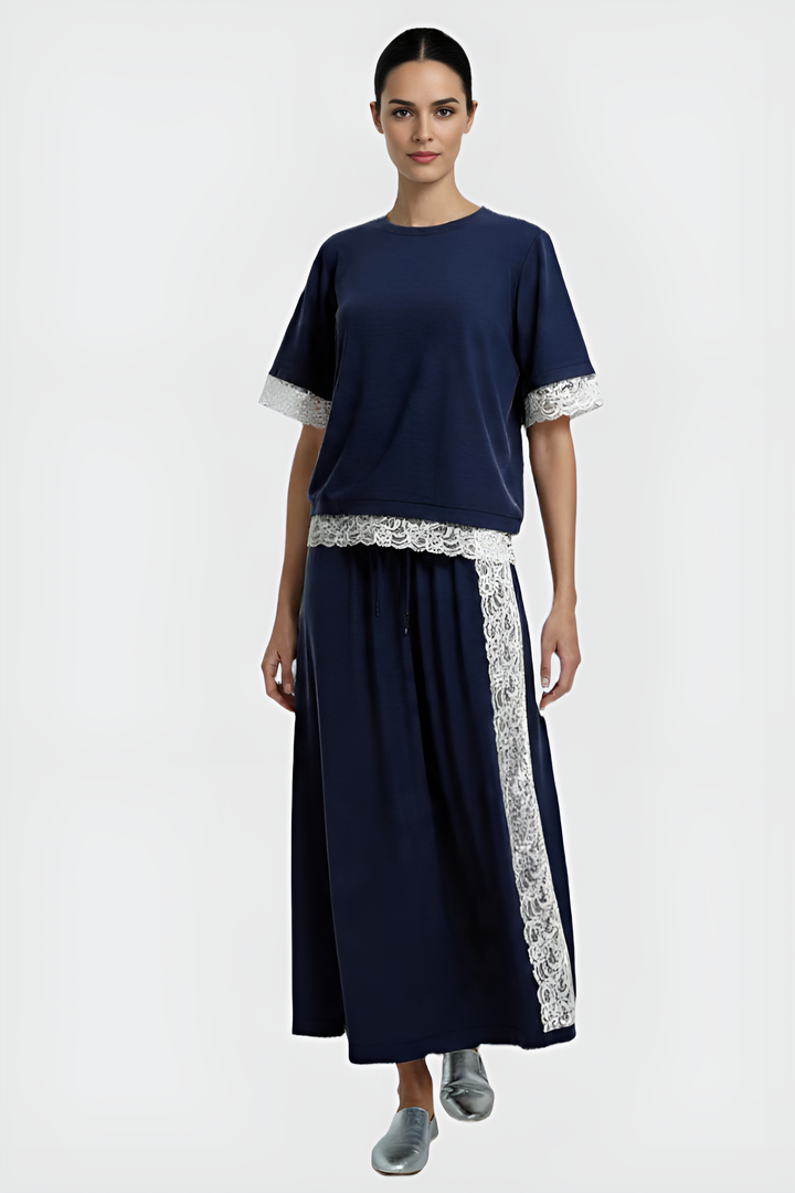 Laced Organic Cotton Jersey Skirt Ensemble