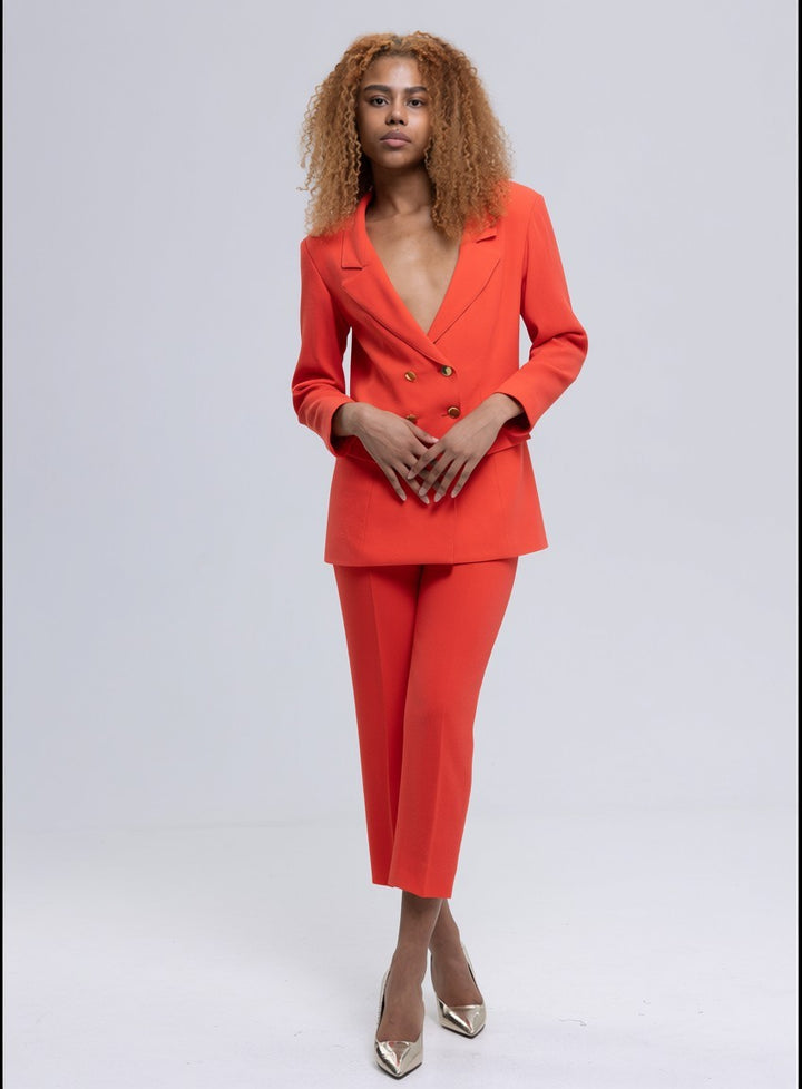 Doublewave Crepe Slim Crop Pants Ensemble