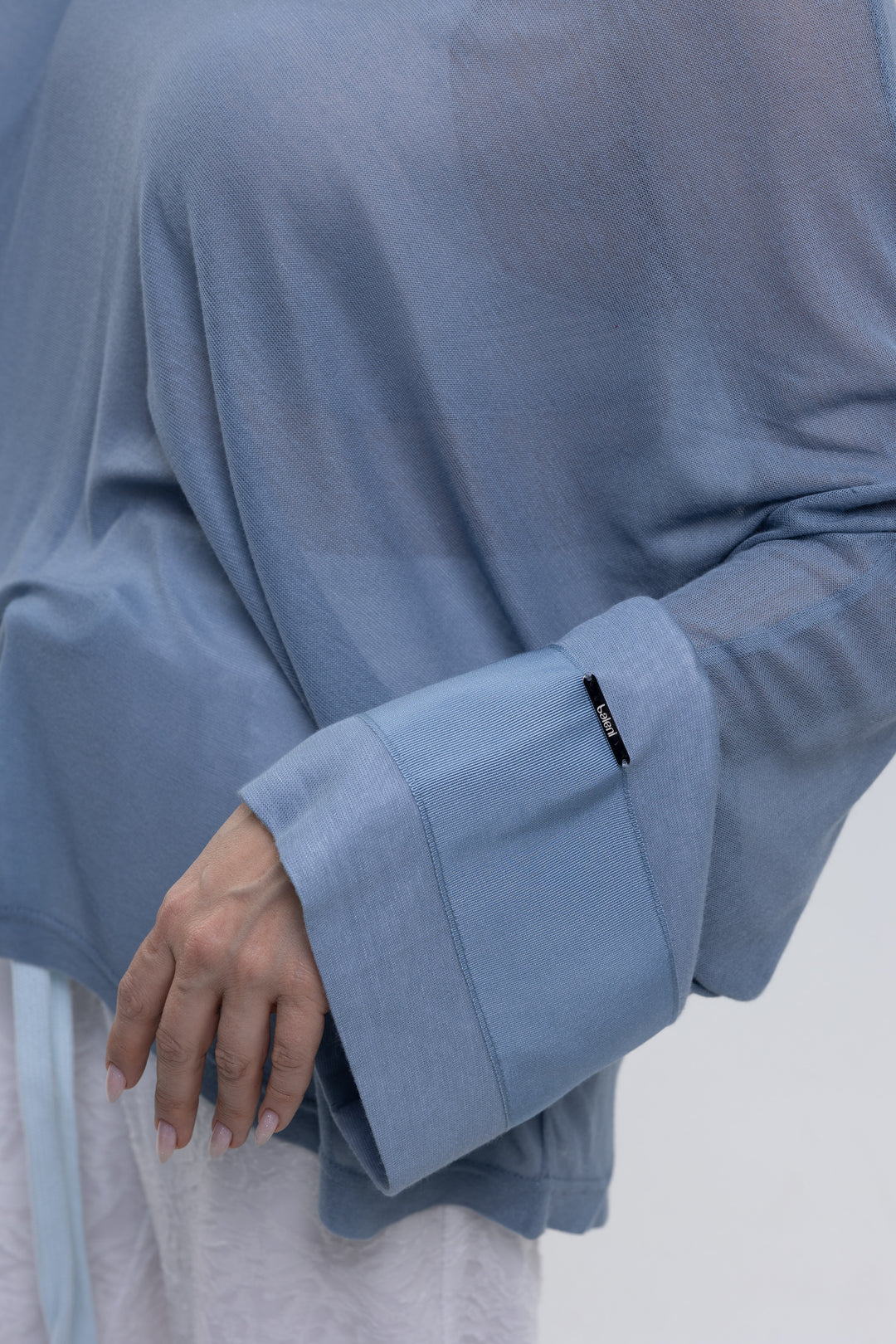 Modal Silk Jersey Knit Semi Sheer Blouse