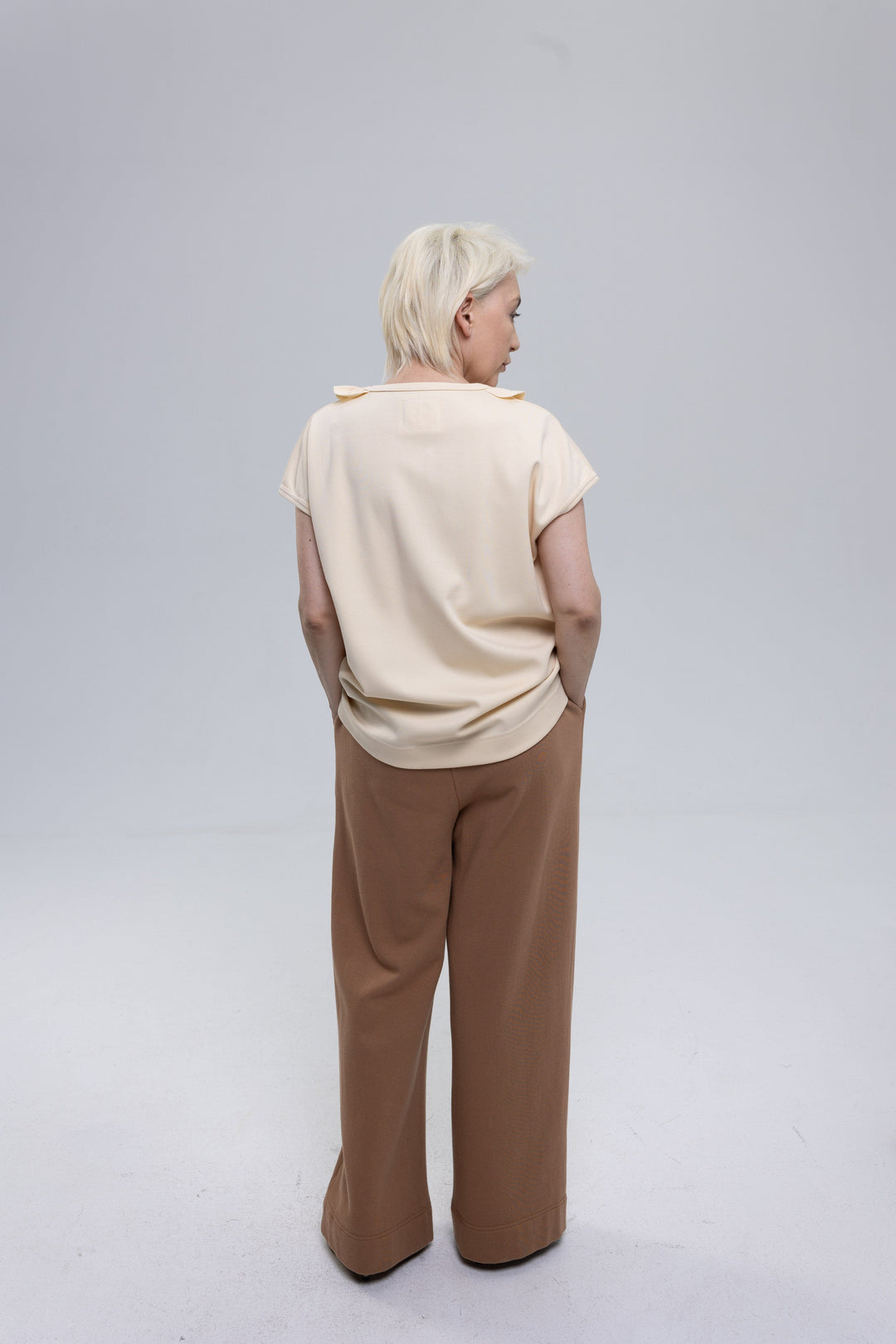 French Terry Cotton Spandex Ruffle Top