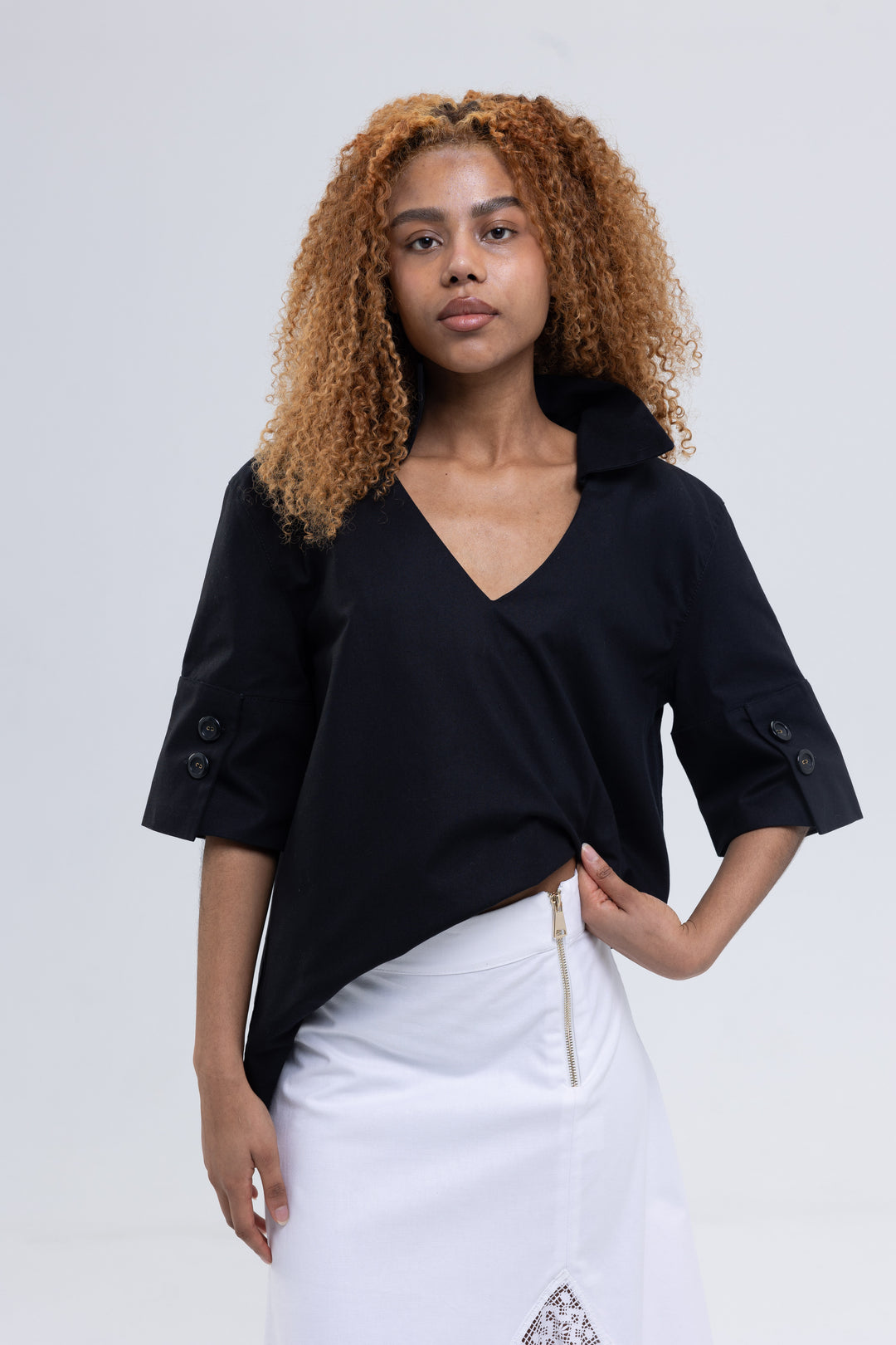 Soft Cotton Canvas Blouse