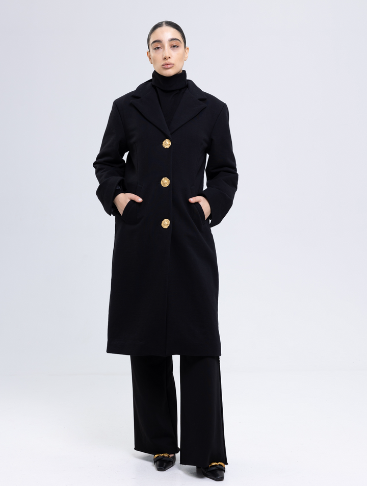 Single-Breasted Heavy Cotton Coat