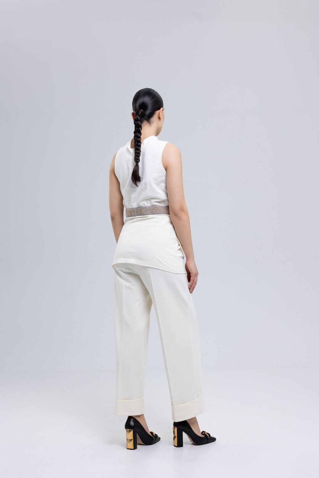 Cotton Elastane Trousers Ensemble