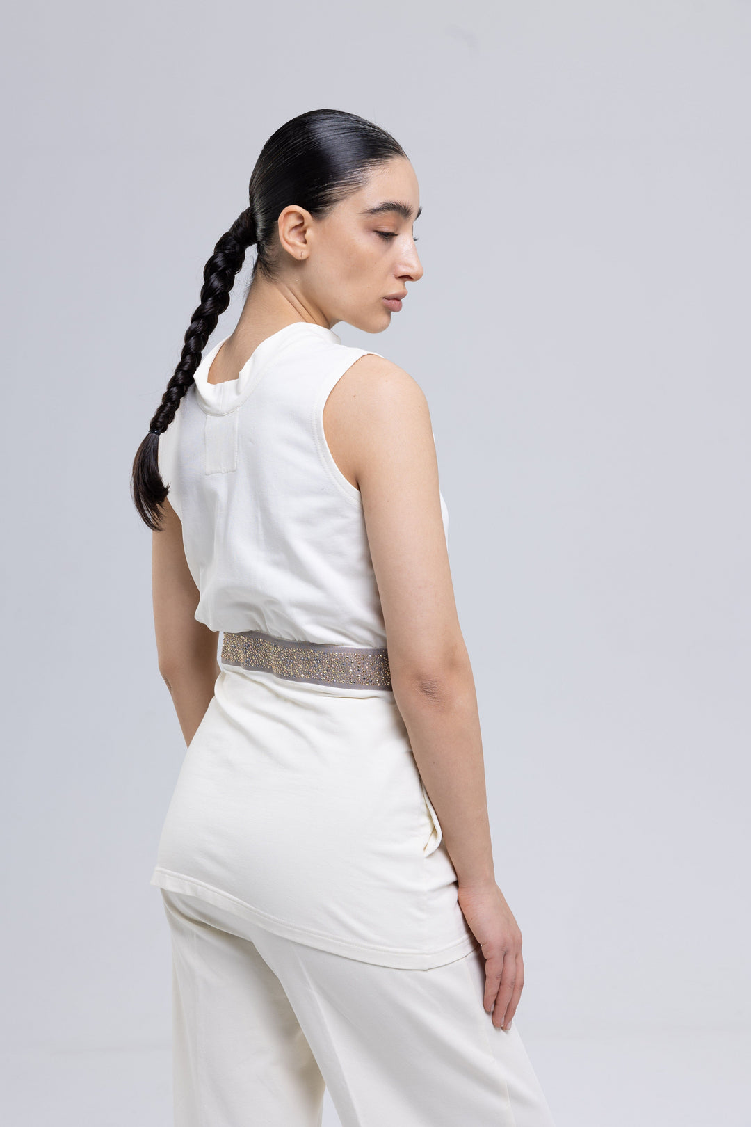 Cotton Elastane Trousers Ensemble