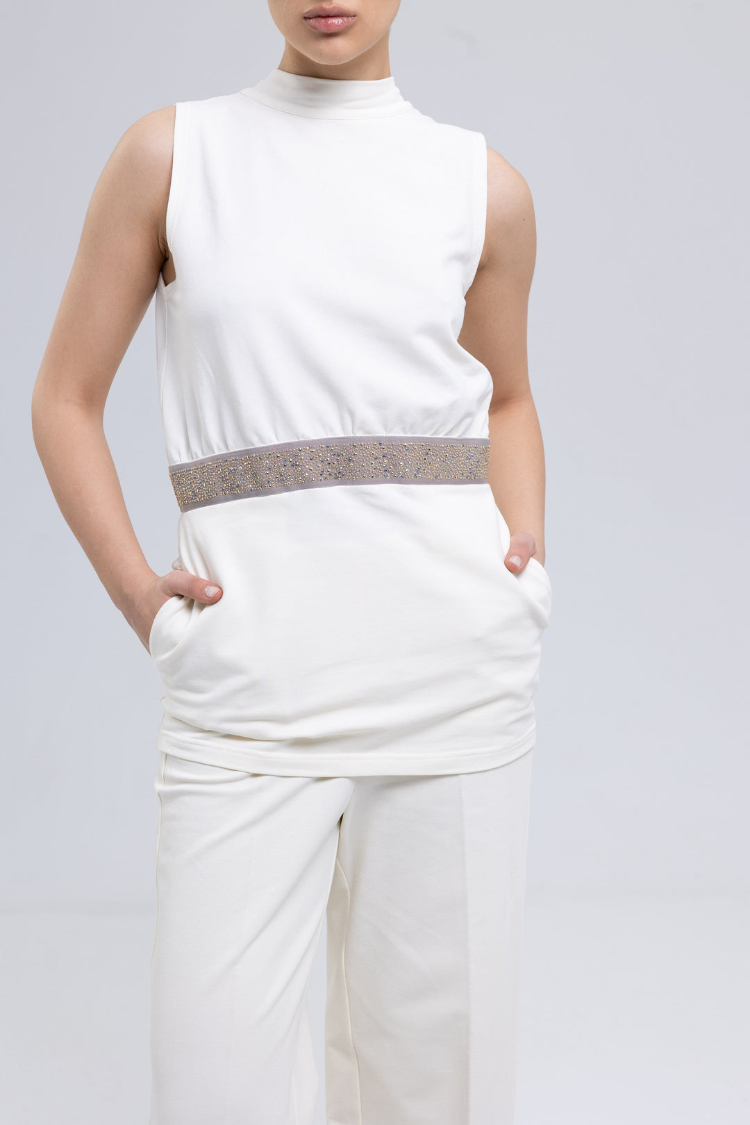 Cotton Elastane Trousers Ensemble