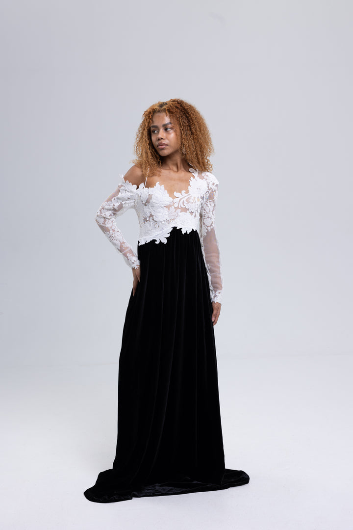 Mulberry Silk Velvet Luxury Gown