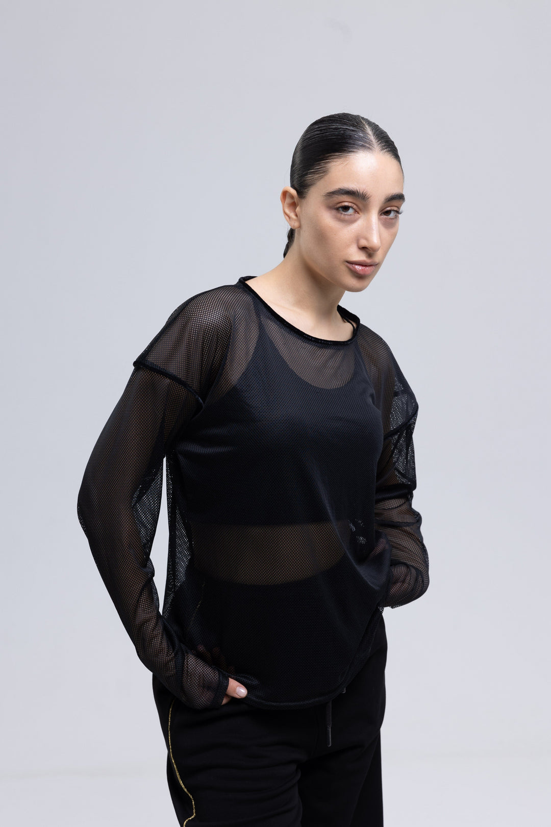 Mesh Woven Organic Cotton Blouse