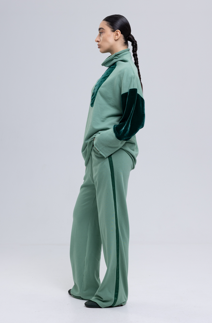 Organic Cotton Silk Velvet Panel Lounge Outfit