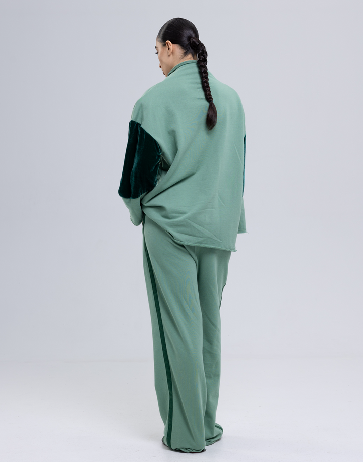 Organic Cotton Silk Velvet Panel Lounge Outfit