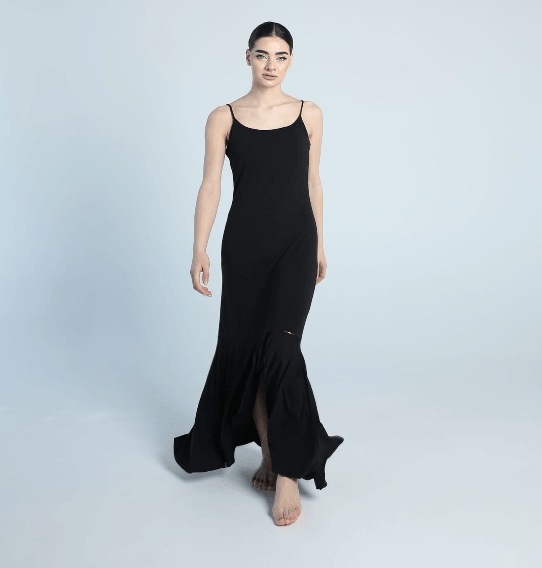 bamboo jersey dress Rebecca Tie Dress in Black Bamboo Jersey L / Black