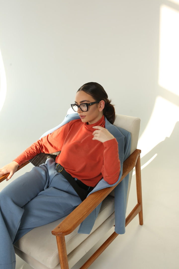 Organic Cotton Jersey Turtleneck