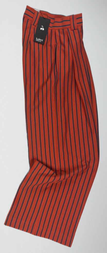 Striped french terry cotton pants